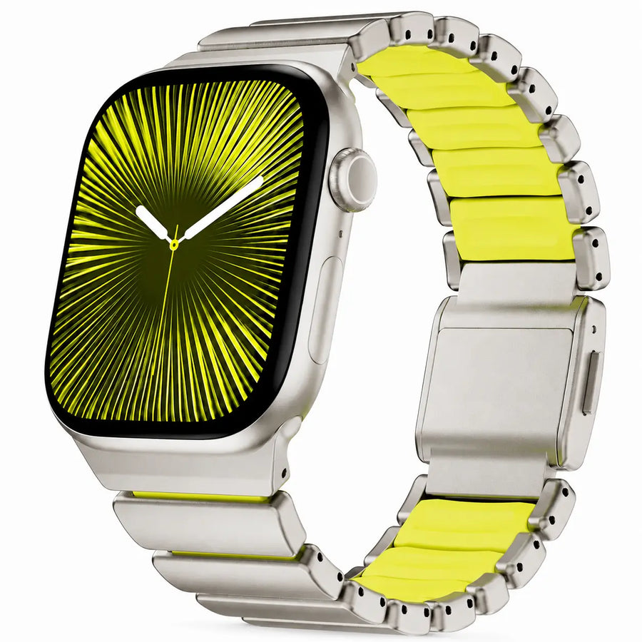 forest green apple watch titanium strap
