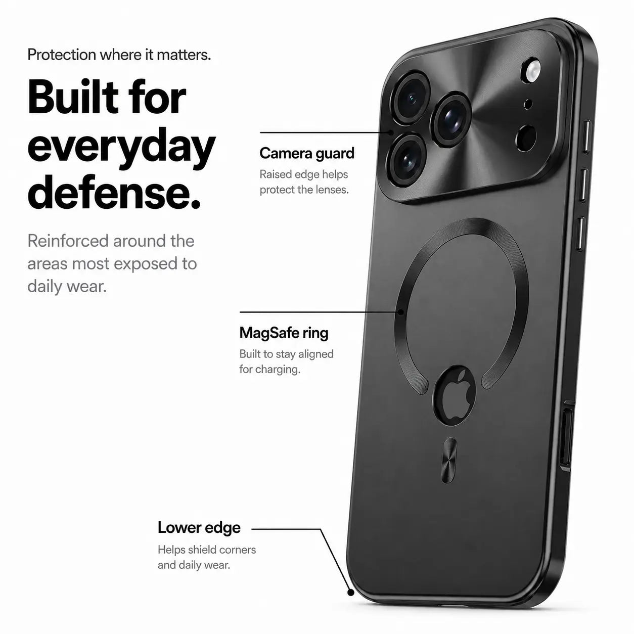 metal frame iphone case midnight black #color_Midnight Black