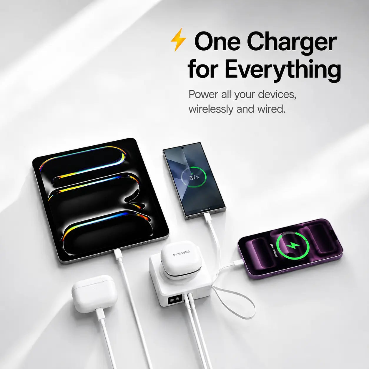 magnetic power bank with built in cables