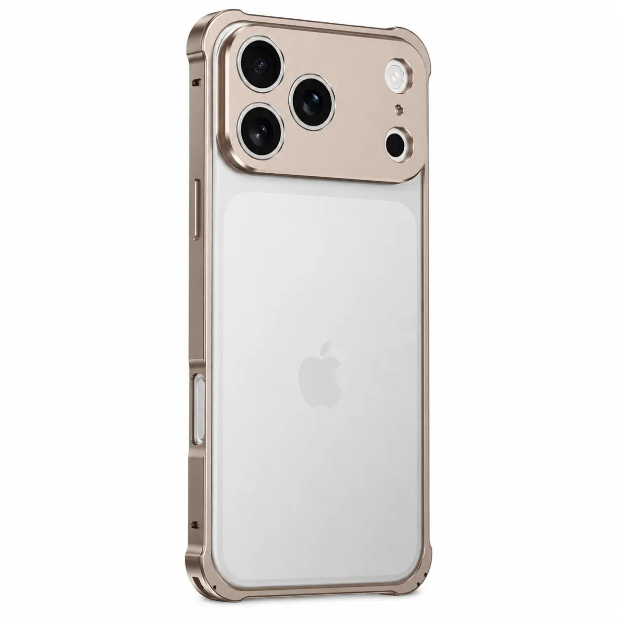 Open back phone bumper case with an aluminum frame #color_Champagne Gold