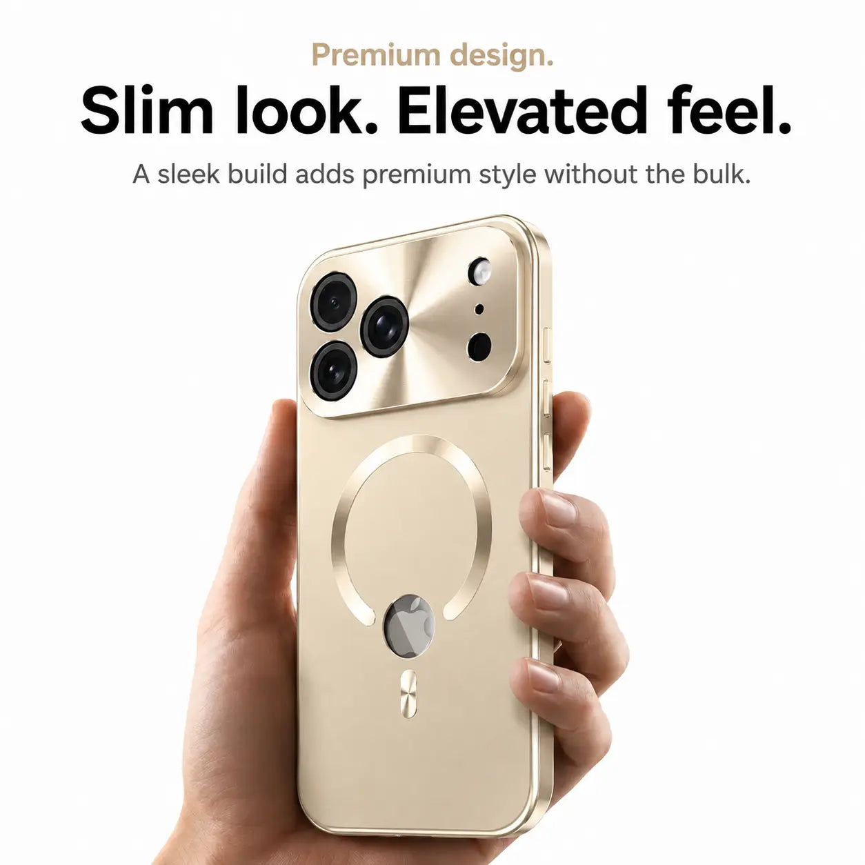 magnetic charging iphone case champagne gold #color_Champagne Gold