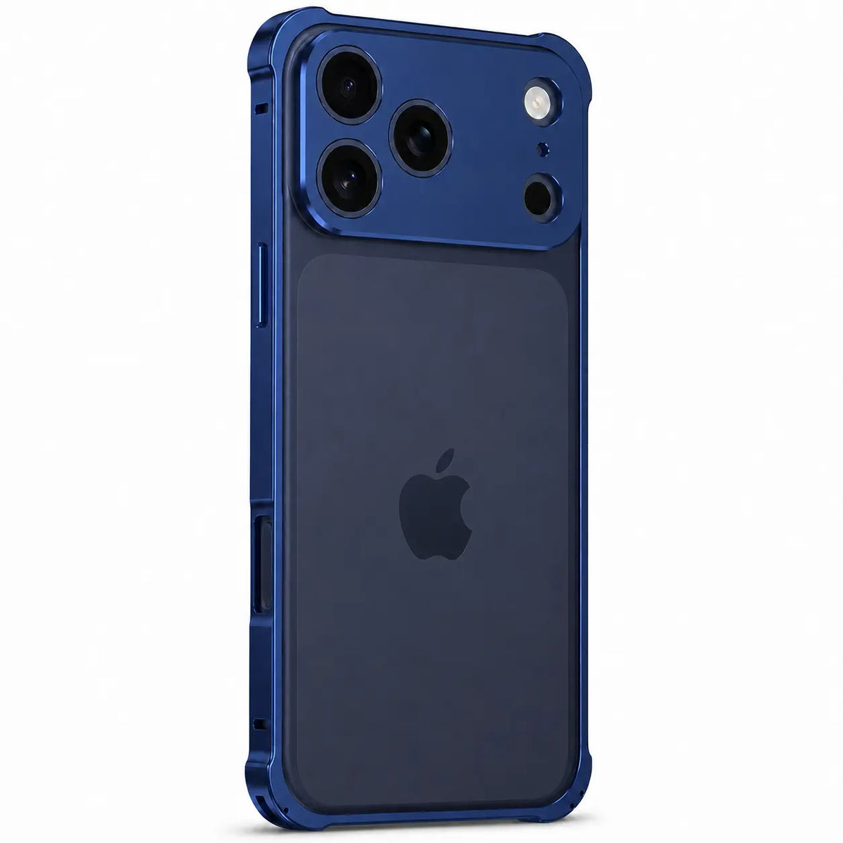 Slim metal bumper case with an exposed phone back #color_Deep Blue