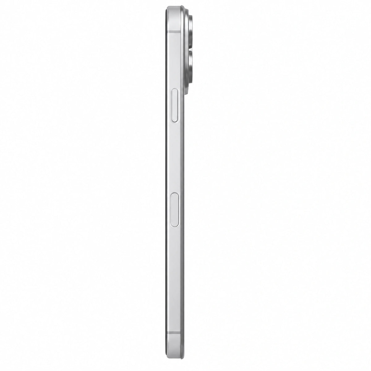 Titanium Silver magnetic protective phone backplate shown from the side #color_Titanium Silver